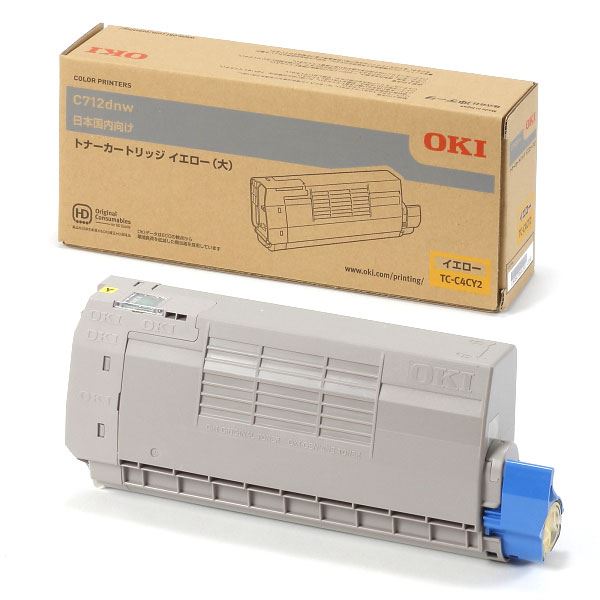 （まとめ） 【純然たる品】 OKI TC-C4CY2 トナーカートリッジ 黄色 大 【×3書き割り】
