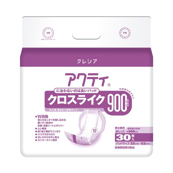 日本製紙クレシア アクティ 力強さ消臭パッド900 30枚4P