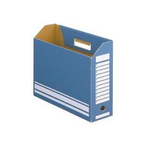 （まとめ） TANOSEE ボックス席整理保存用具 A4ヨコ 背幅100粍 青碧 1容器に並べる（10冊） 【×5書き割り】