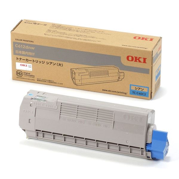 （まとめ） 【純然たる品】 OKI TC-C4DC2 トナーカートリッジ シアン 大 【×3書き割り】