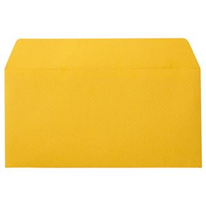 (まとめ) 寿堂 カラー横型封筒 110×220mm 127.9g/m2 テープのり付 〒枠なし 柚子 10351 1パック(10枚) 【×15セット】