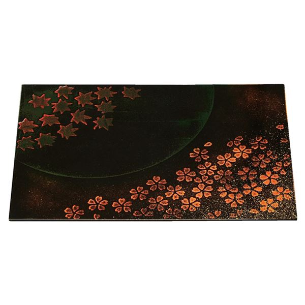 尺4 木製 金剛石長角引っ敷き/お盆 【月あかり歳月 木】 425×335×10粍 日本製 〔和食 食べ物屋 赤ちょうちん バス発着場 お店〕【代引不可】