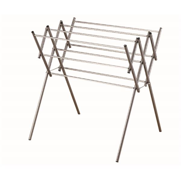 軽銀製 オールマイティ 物干し照明ランプ/洗い濯ぎ物干物の具 【720×100×860粍】 軽さ パウダーコンパクト納める可 日本製 〔ランドリー装置〕