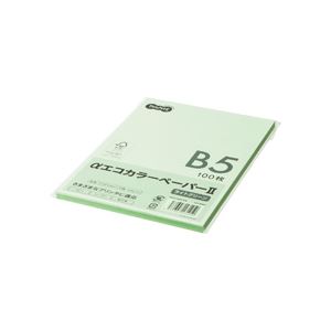 (まとめ) TANOSEE αエコ色つや調査報告II B5 ライトグリーン 少枚数容器に並べる 1冊（100枚）  【×30書き割り】