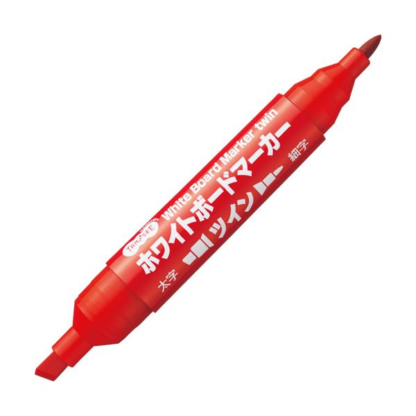 (まとめ) TANOSEE ホワイトボードマーカーツイン 赤 1本  【×100仕掛ける】