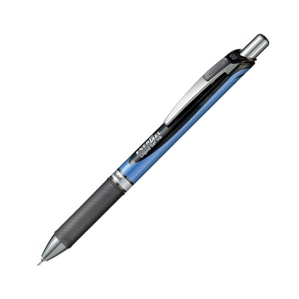 (まとめ) ぺんてる ゲルインクボールペンノック式エナージェル 0.5mm 黒 (軸色 メタリックブルー) BLN75-A 1本 【×50セット】