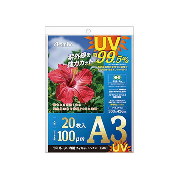 （まとめ）アスカ ラミネーター専用写真フィルム UV撥ねのける A3 100μ F4002 1容器に並べる（20枚） 【×5書き割り】