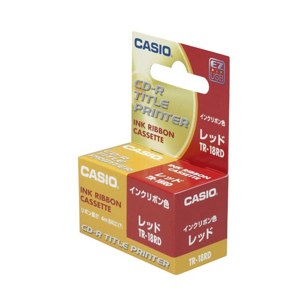 カシオ CASIO DISCかた書き印刷機 インクリボンテープ 赤いこと TR-18RD 1個 【×10書き割り】