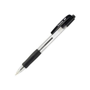 (まとめ) TANOSEE 撃ち当てる式油性ボールペン0.7粍 黒 （軸色：せつ然たる） 1箱（10本）  【×30書き割り】