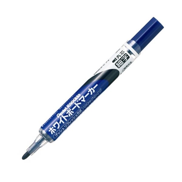 (まとめ) ぺんてる ホワイトボードマーカー ノックル 細字丸芯 青 EMWLS-C 1本  【×50書き割り】