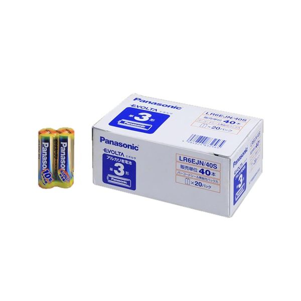 (まとめ)パナソニック アルカリ乾電池 EVOLTA 単3形 LR6EJN/40S 1箱(40本)【×3セット】