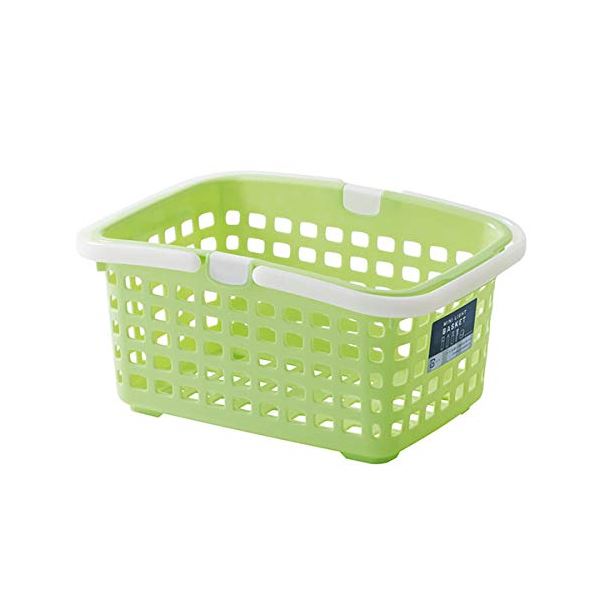 (まとめ) ミニライトバスケット/納めるかご 【緑であること】 持ちお手掛け 矩形 小型 小入れもの 【36個書き割り】