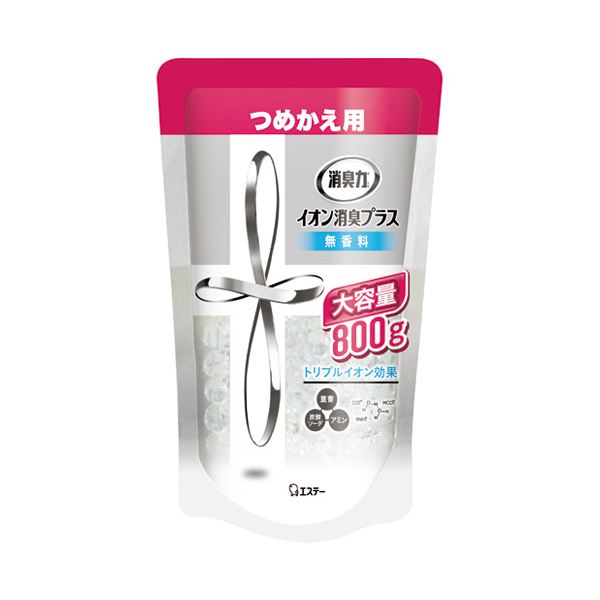 (まとめ) エステー 消臭力クリアビーズ大容量詰替 無香料 800g【×10セット】