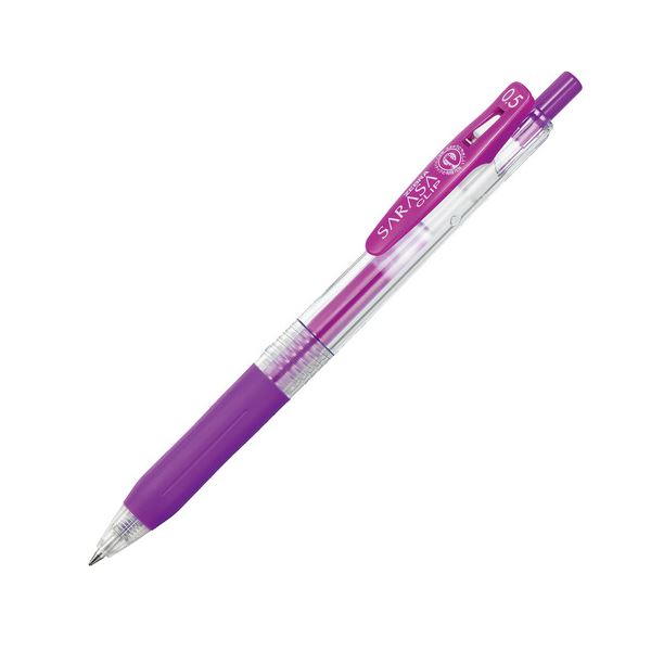 (まとめ) ゼブラ ゲルインクボールペン サラサゼムクリップ 0.5粍 紫 JJ15-PU 1本  【×100書き割り】