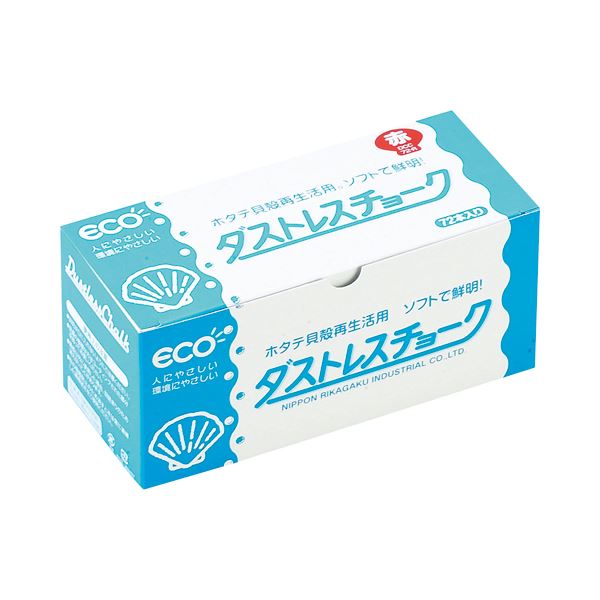 (まとめ) 日本理化学 ダストレスチョーク 炭酸Ｃａ製 赤 DCC-72-R 1箱(72本)  【×10仕掛ける】