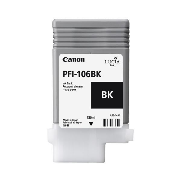 （まとめ） キヤノン Canon インキ貯蔵タンク PFI-106 えの具黒いこと 130ml 6621B001 1個 【×6書き割り】