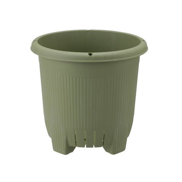 (まとめ) プランター/園芸属具 【丸型 36型 緑であること】 1ポット植え用 根もと：脚・側面細長い切口付 家庭菜園舞台左手 【×16個仕掛ける】 ガーデニング・農業-プランター-花・ガーデン・DIY