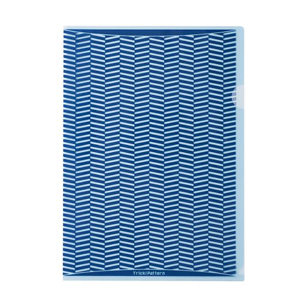 (まとめ)ヒサゴ トリック!クリアフォルダ A4ブルー OP2448 1パック(10枚) 【×3セット】
