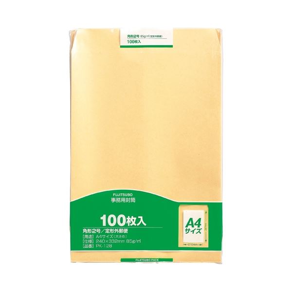 （まとめ） マルアイ 事務用状ぶくろ PK-128 角2 100枚【×10書き割り】
