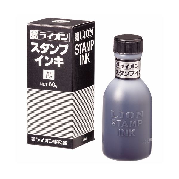 (まとめ) 百獣の王事務器消し印台No.23・CS-13専用付きものインク 水溶性染め料 60g 黒 2号 1個  【×10書き割り】