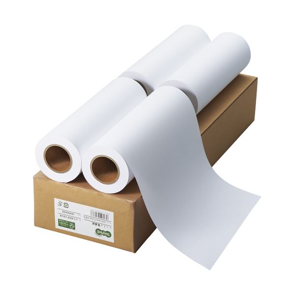 (まとめ) TANOSEE インクジェット用普通紙 A3ロール 297mm×50m 1箱（4本） 【×5セット】