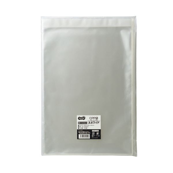 (まとめ）TANOSEE CPP袋 A4広広とした用フタ・磁気テープ付 240×330+40粍 100枚入×5容器に並べる【×3書き割り】