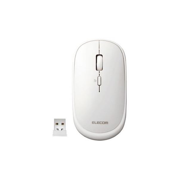 （まとめ）エレコム 薄型無線電話二十日鼠 白いこと M-TM10DBWH【×3書き割り】