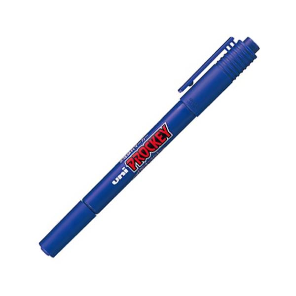 (まとめ) 三菱鉛筆 水溶性目じるし プロッキー 細字丸芯+極細 青 PM120T.33 1本  【×100書き割り】