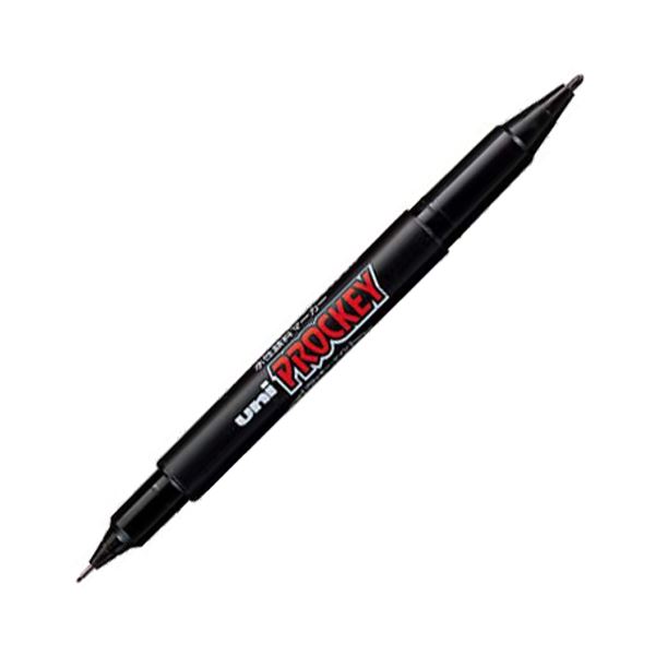 (まとめ) 三菱鉛筆 水溶性目じるし プロッキー 細字丸芯+極細 黒 PM120T.24 1本  【×100仕掛ける】