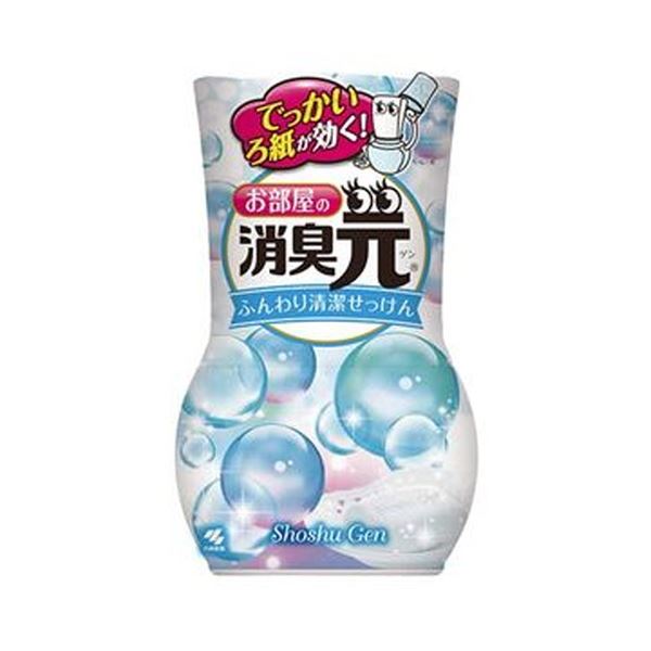 （まとめ）小林製薬 おお座敷の消臭元ふんわり小ぎれいせっけん 400ml 1書き割り（3個）【×10書き割り】
