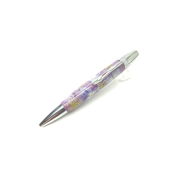 花柄 ボールペン/文房具 【アジサイ 紫】 パーカー印字機 芯：0.7粍 日本製 文具 事務室装置 『Frower Pen』