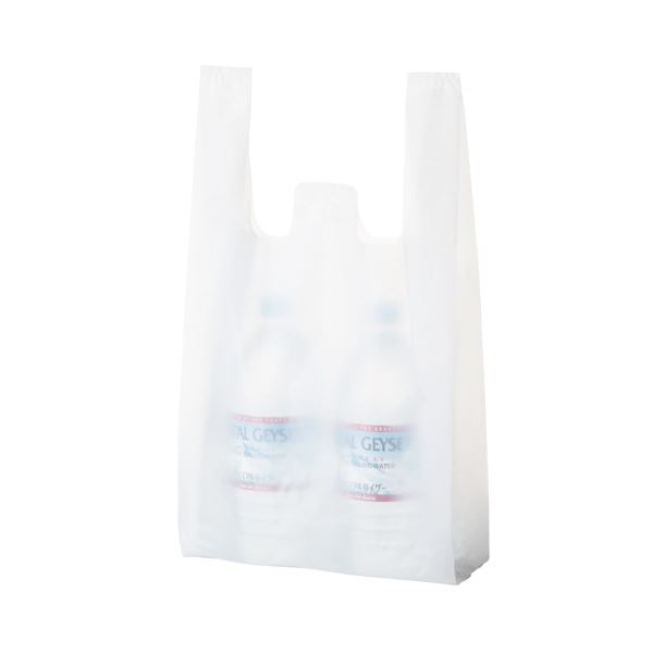 (まとめ) TANOSEE 乳白レジ袋 30号ヨコ260×タテ480×マチ幅130mm 1セット（1000枚：100枚×10パック） 【×10セット】