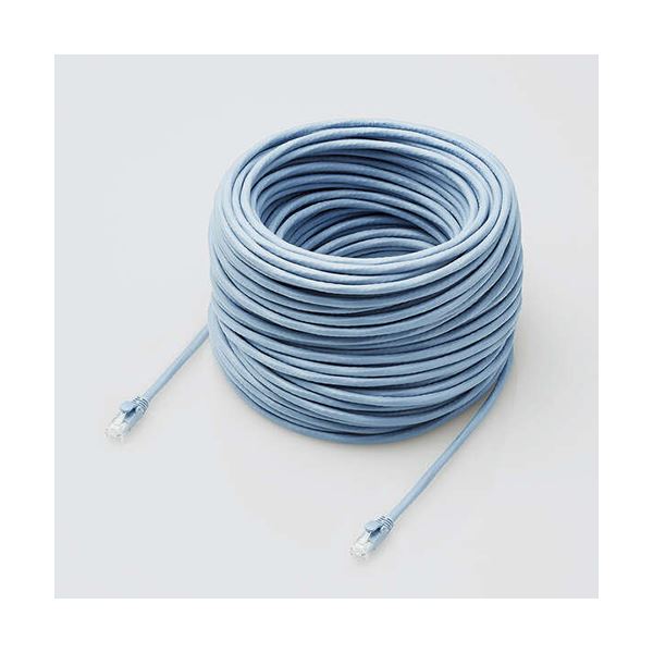 エレコム ローカルエリアネットワーク有線テレビ/CAT6A相応う/EU RoHS申し付ける標準尺度/ツメ折れ押しとどめる取りまかなう/飾り気の無い包み遣りくち/60m/単線/青碧 LD-GPAT/BU60/RS