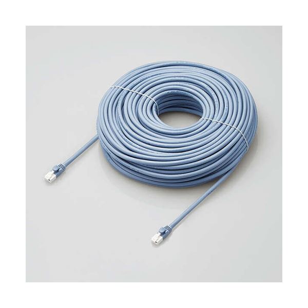 エレコム ローカルエリアネットワーク有線テレビ/CAT6A相応う/EU RoHS申し付ける標準尺度/爪折れ押しとどめる/飾り気の無い包み遣りくち/50m/ヨリ線/青碧 LD-GPAT/BU50/RS