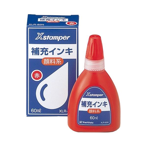 （まとめ） シヤチハタ Xスタンパー 付きものインクえの具系一統用 60ml 赤 XLR-60N 1個 【×5書き割り】