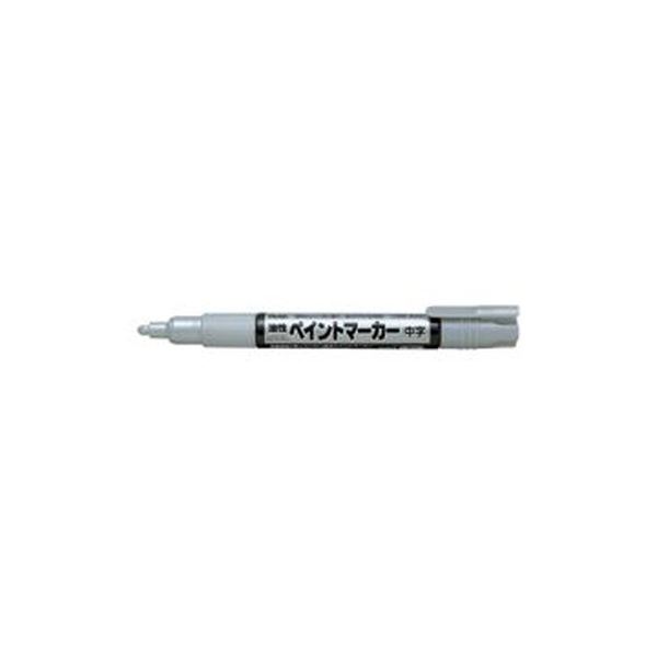 （まとめ）ぺんてる 油性えの具目じるし 中字 銀MMP20-Z 1書き割り（10本）【×10書き割り】