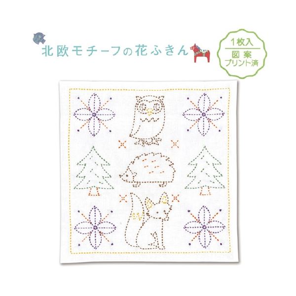 （まとめ）オリムパス 北欧主題の花ふきん フォレスト【×5仕掛ける】