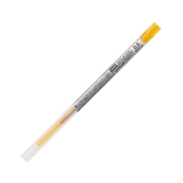 (まとめ) 三菱鉛筆 ゲルインクボールペンスタイルフィット 替芯 0.5粍 ゴールデン黄色 UMR10905.69 1書き割り（10本）  【×10書き割り】