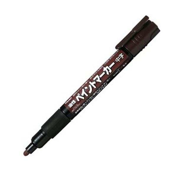 （まとめ）ぺんてる 油性えの具目じるし 中字 茶MMP20-E 1書き割り（10本）【×10書き割り】