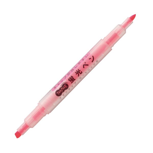 (まとめ) TANOSEE 旗がしらが外し分かりやすい螢光書きもの ツイン サクラ色×10本 【×10書き割り】