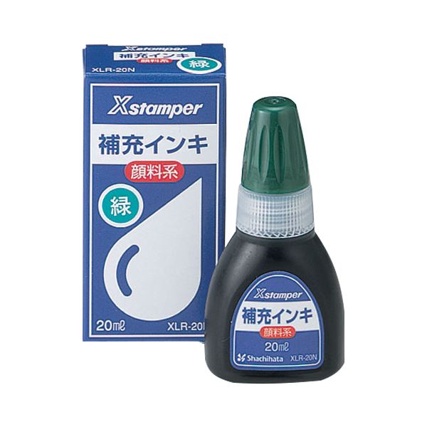 シヤチハタ Xスタンパー 付きものインクえの具系一統用 20ml 緑 XLR-20N 1書き割り（12個）