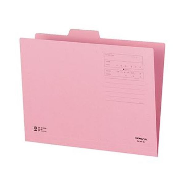 （まとめ）コクヨ 1/4カットフォルダー（色つや）A4 第2総目録 さくら色 A4-4F-2P 1書き割り（10冊）【×20書き割り】