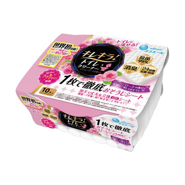 （まとめ）大王製紙 エリ叫び泣き キレキラ！ハッピーローズの芳ばしさ 本体 1容器に並べる（10枚）【×20書き割り】