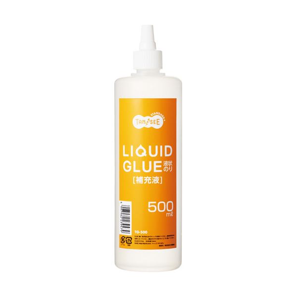 (まとめ) TANOSEE 流動体のり 付きもの用 500ml 取り替えっこ海綿質旗がしら2個付 1本  【×30書き割り】