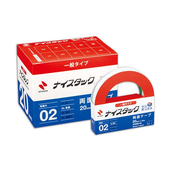 (まとめ) ニチバン ナイスタック 再生紙両面テープ ブンボックス 大巻 20mm×20m NWBB-20 1パック(6巻) 【×5セット】