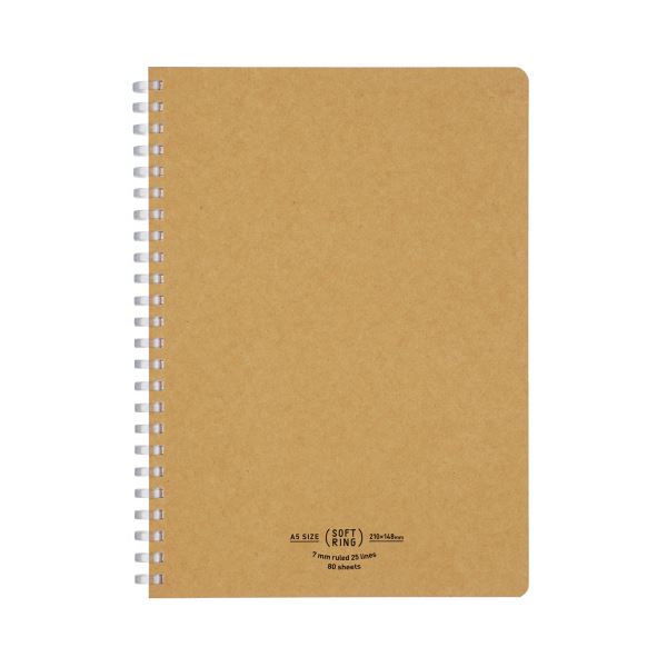 （まとめ）コクヨ ソフトリングノート（自然的）A5 A罫 80枚 ベージュ ス-SV638A-S 1書き割り（5冊）【×2書き割り】