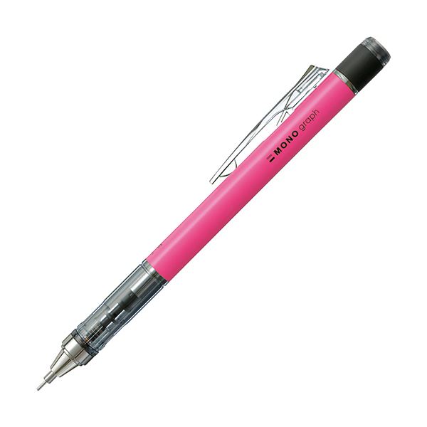 (まとめ) トンボ鉛筆 シャープペンシルモノグラフネオン 0.5粍 （軸色：ネオンさくら色） DPA-134F 1本  【×30書き割り】