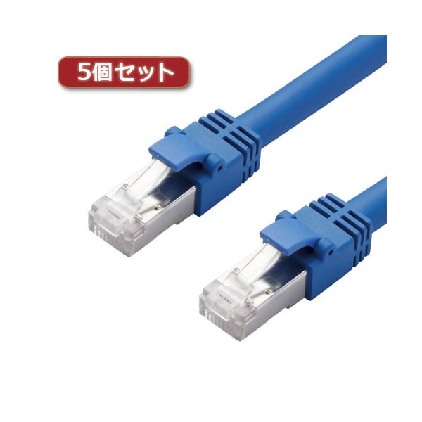 【5個書き割り】 エレコム ローカルエリアネットワーク有線テレビ/CAT7/3m/青碧 LD-TWS/BU3X5