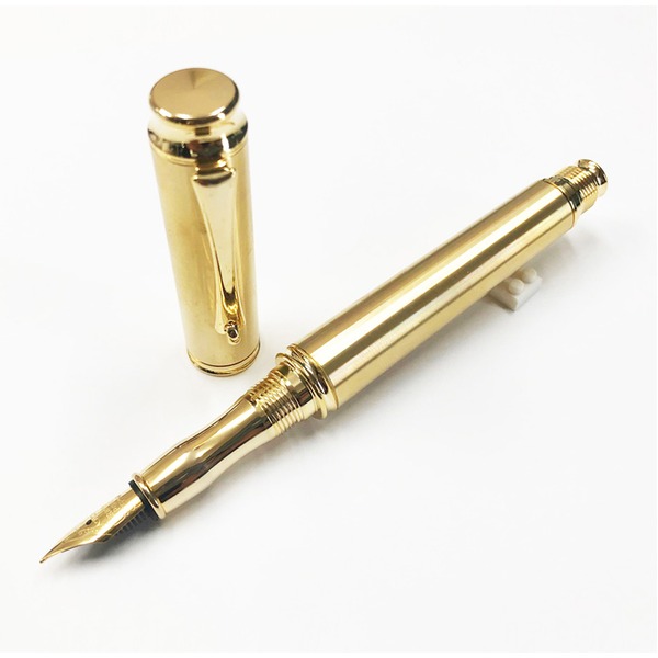 金属元素 筆/文房具 【金管楽器 ゴールド色つや】 日本製 中太字 文具 執務室設備 ステーショナリー『Metal Pen』