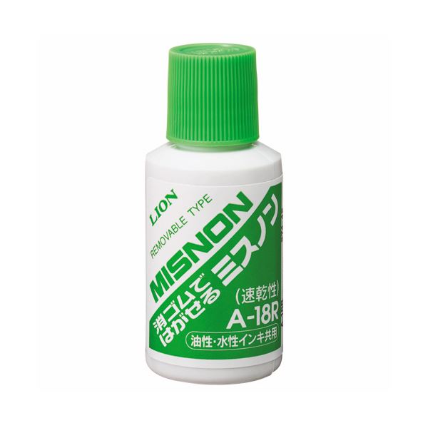 (まとめ) 百獣の王事務器消ゴムではがせるミスノン 油性・水溶性共用 18ml A-18R 1本  【×30書き割り】